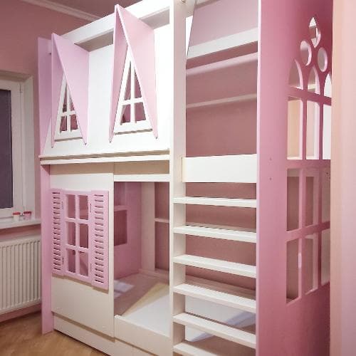 Кровать Аркада в розовом цвете