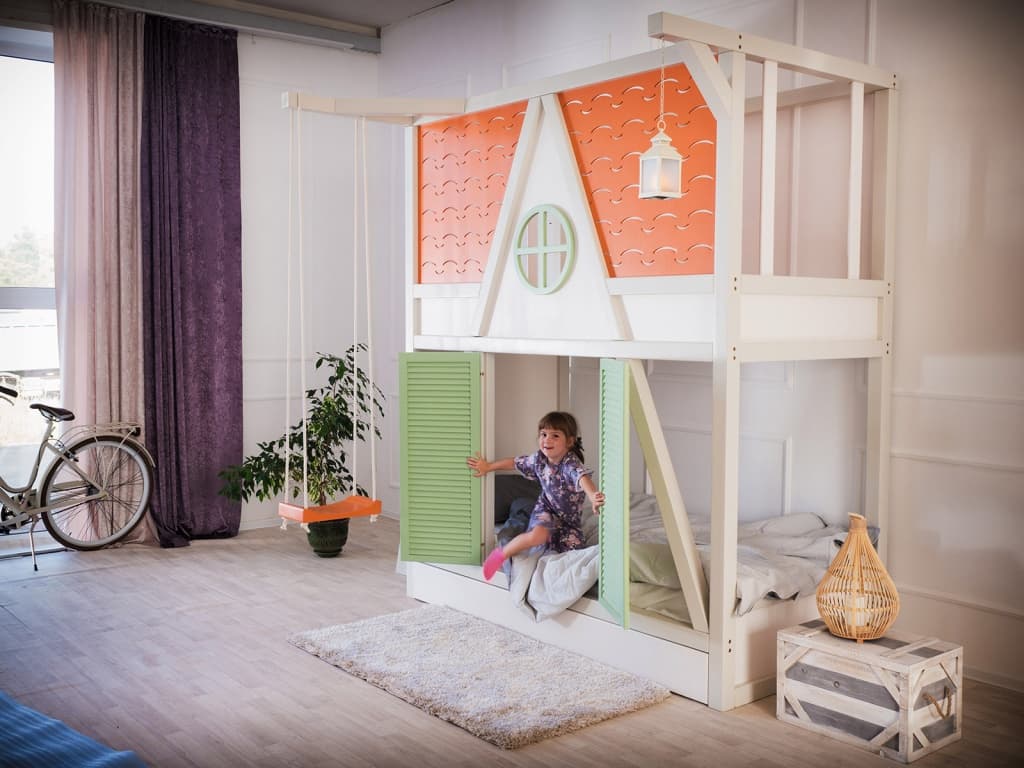 Детская кровать «Эльзас» с лестницей двухэтажная